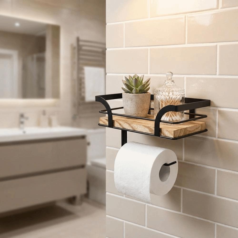 Space Saving Paper Rack Wall Mounted Toilet Roll Holder Storage Tools Storage Shelf Hotel