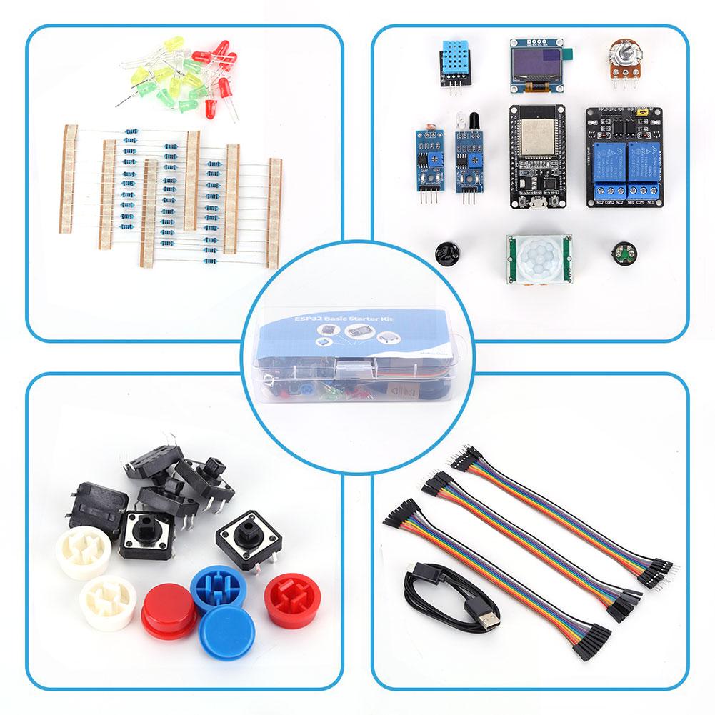 Project Learning Kit with Storage Box Basic Starter Kit for ESP32 ESP-32S WIFI I OT Development Board 0.96 Inch Oled for Arduino