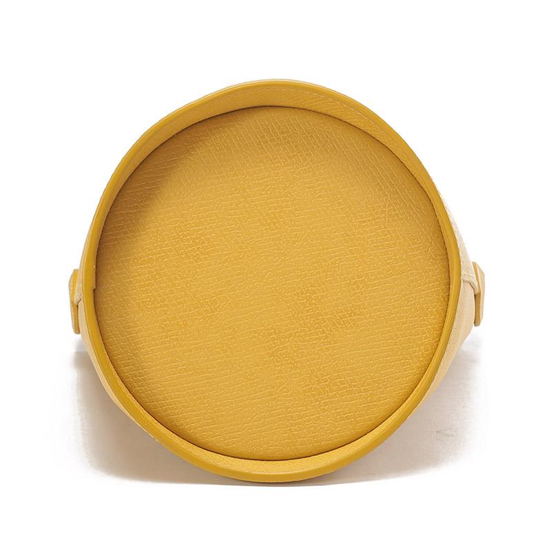 Longchamp Épure 17 Press Stud Closure Embossed Calfskin Bucket Handbag Small Women handbags Yellow 10161HYZ452