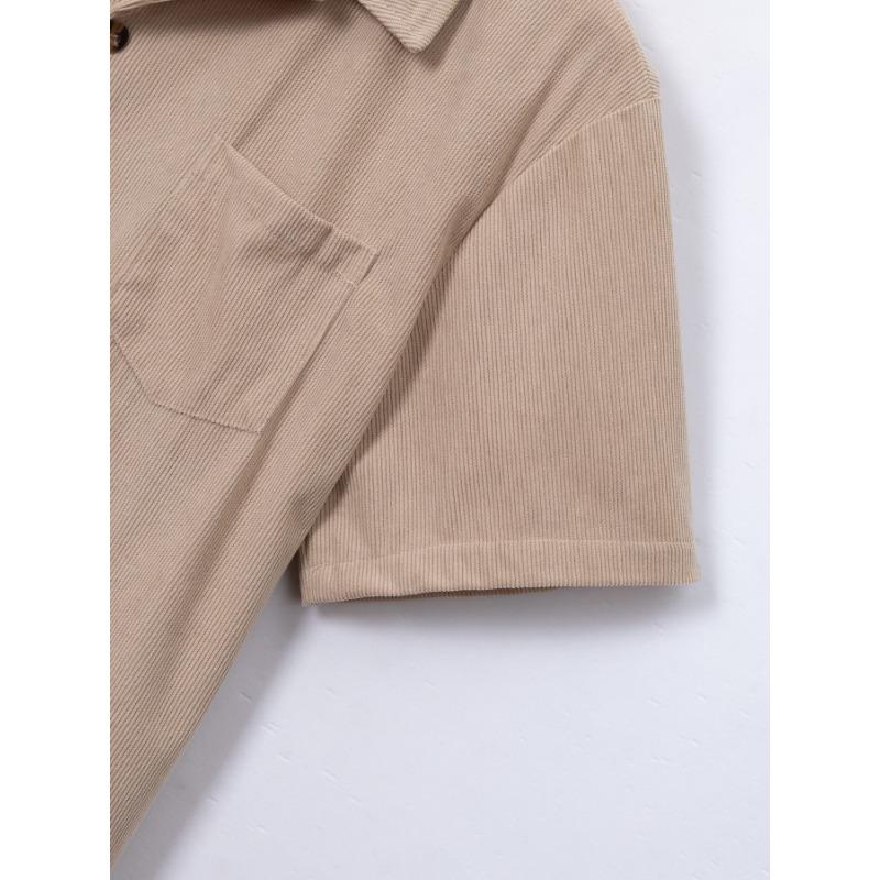 Men S Summer Thin Short Sleeve Cuban Collar Shirt And Shorts Casual Two Piece Set