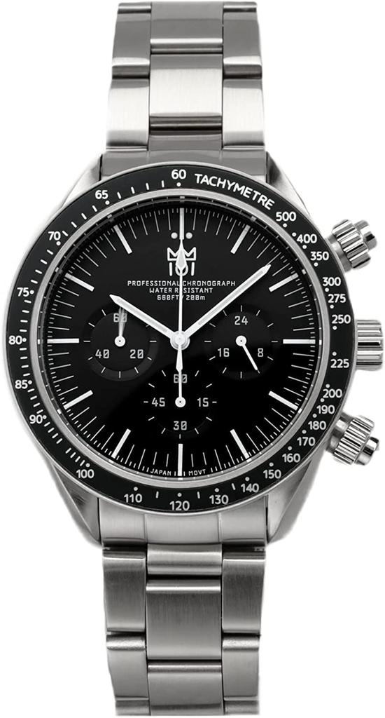 HYAKUICHI 101 Diver's Chronograph Watch, Men's, 20 ATM Water Resistant, No Date, Quartz Movement, Black