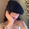 New Korean Burr Edge Solid Color Berets for Women Girls Vintage Painter Caps Reverse Beret Simple Versatile Forward Hat Literary