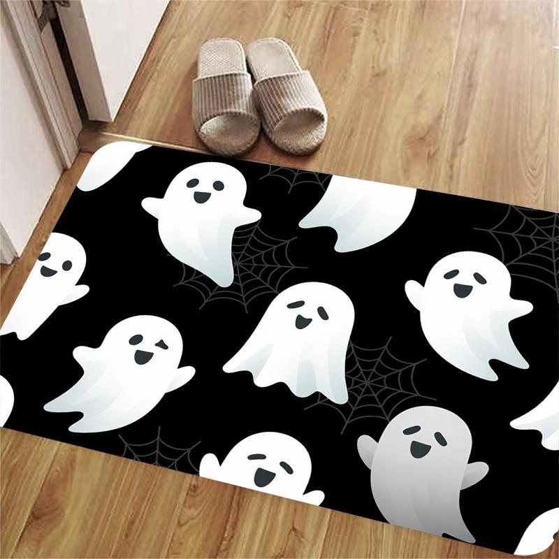 Newest Cheshire Cat Green Eyes We're All Mad Here Print Doormat Non Slip Halloween Front Entrance Floor Mat