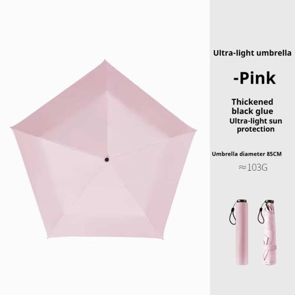 

New Foldable Manual Sun Umbrella Sun Protection UV Protection Dual-Purpose Umbrella 6-Bone Frame Ultra-Light Pencil Umbrella Iron&8K розовый