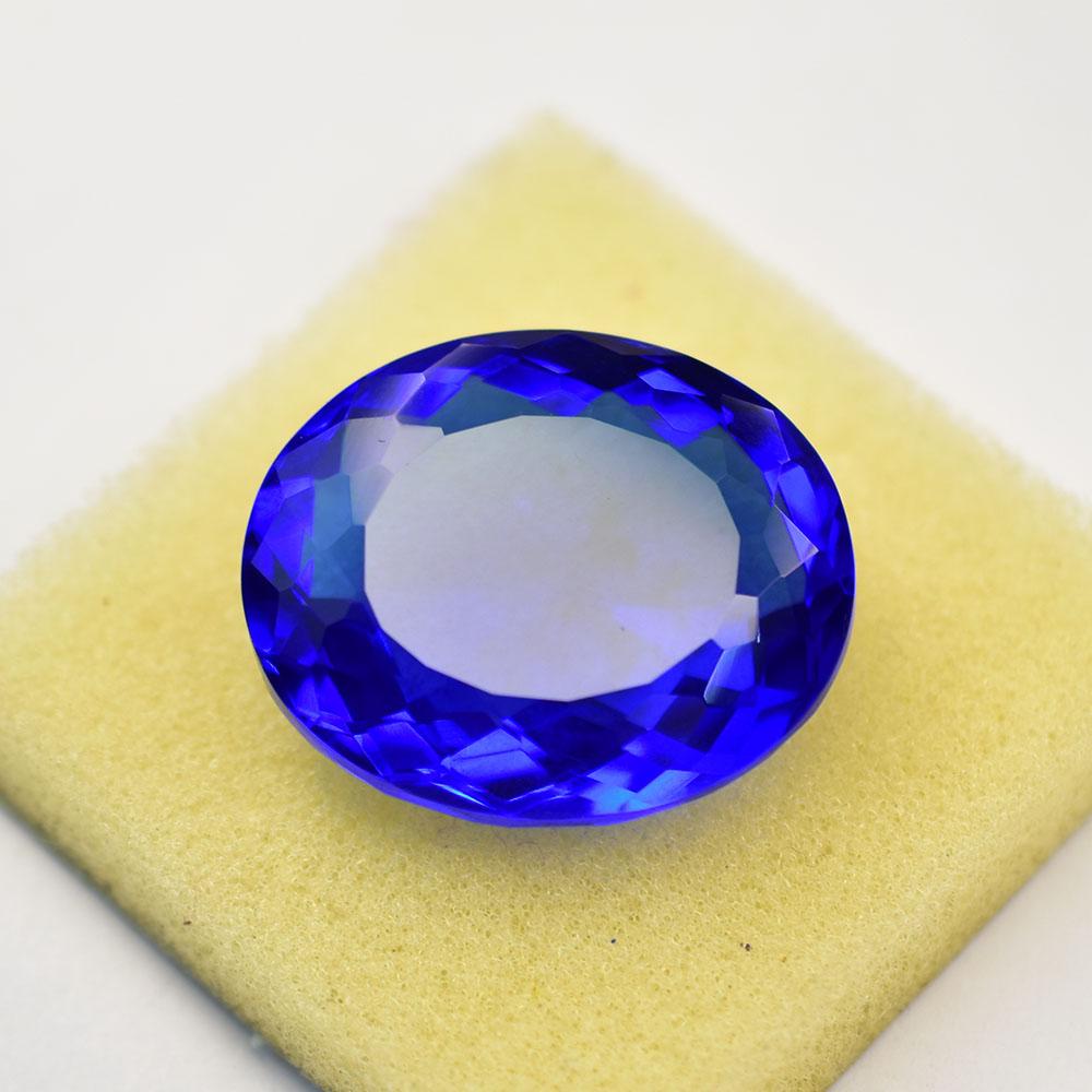 Lab-Created Blue Tanzanite Loose Gemstone 66.35 Ct Oval Cut for Him for Jewelry Making and Crafts