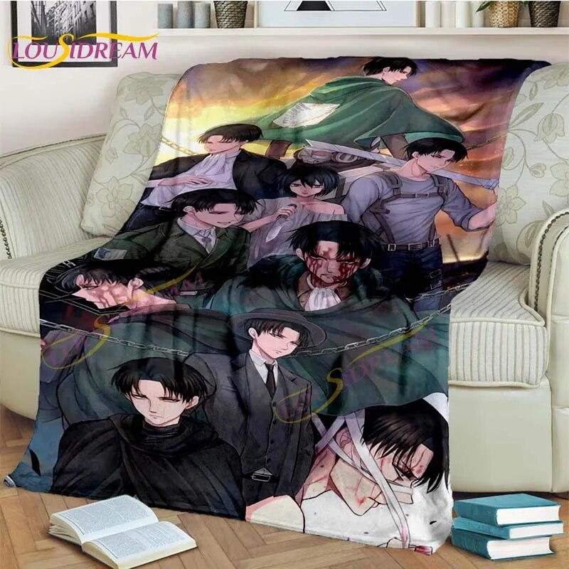 Classic Anime Blanket Attack On Titan Blanket Eren Jaeger Blanket for Bedroom Sofa Livingroom Cartoon Blanket Children's Blanket