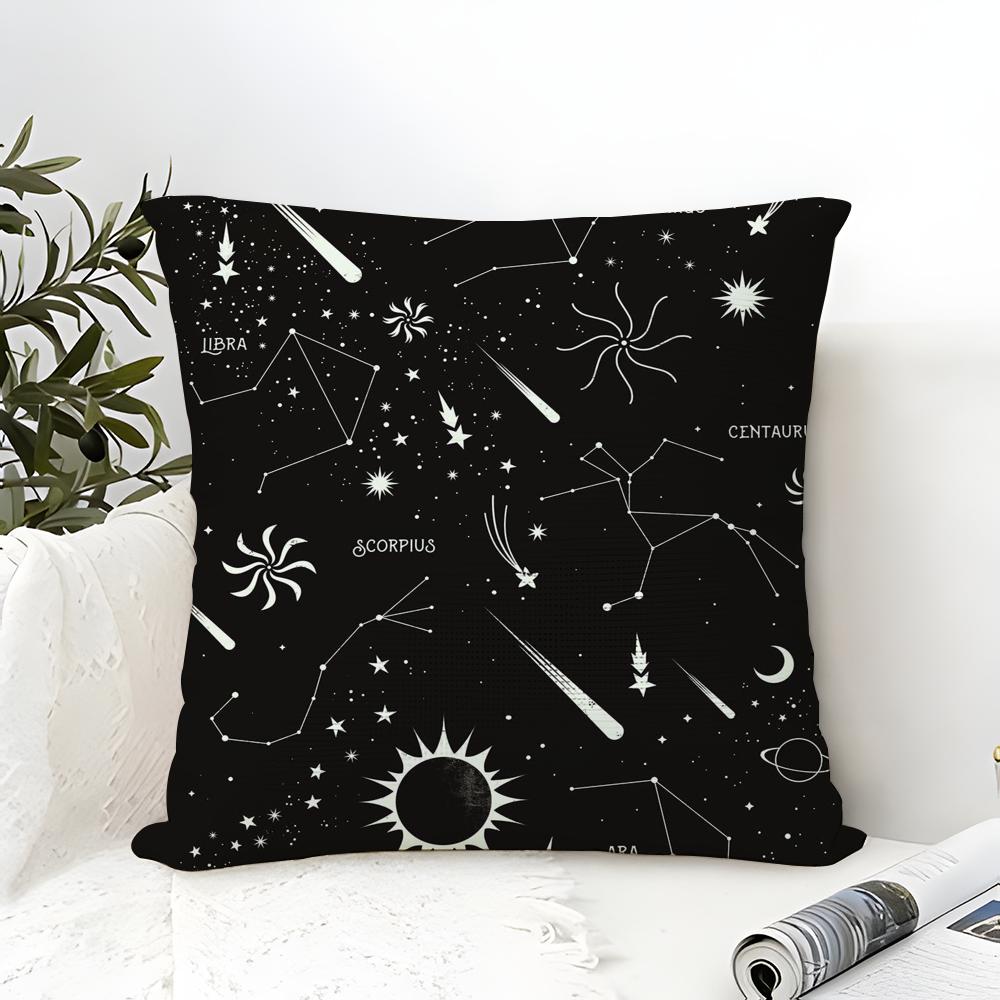 Dreamy Romantic Constellation Pattern Pillow Case Linen Pillow Case Sofa Home Decor Cushion Cover Cushion Cove