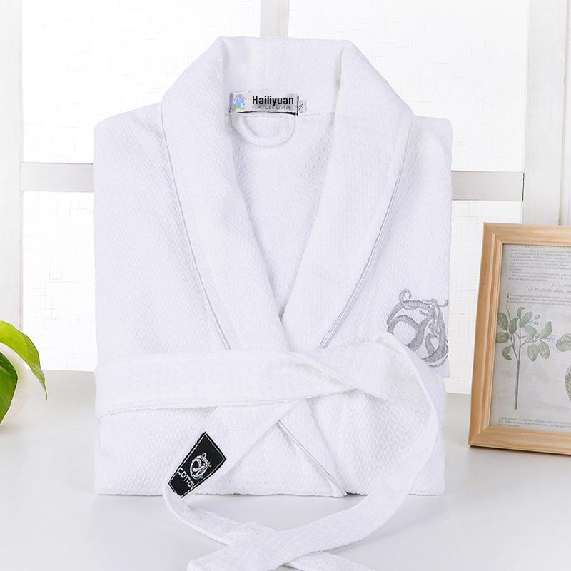 Unisex Waffle Cotton Bathrobe - Lightweight Summer Loungewear