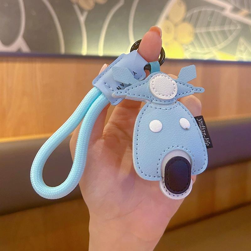 Creative Leather Keychain Cute Cartoon Airplane & Bus Key Ring, Luxury Car Key Holder, Handmad Bag Charm Gift Bag Pendant