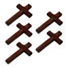 5pcs Wood Cross Pendant Charm Hangable Charm Ornament Decoration Crafts for Home Church Praying Meditation Charm Gift