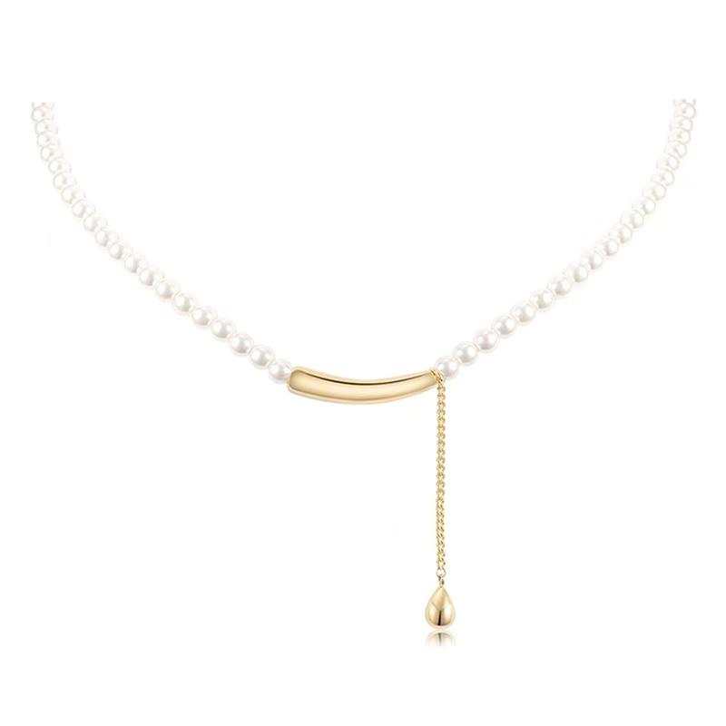 2024 Light Luxury Classic High-end Water Drop Pendant Pearl Necklace New Fashion Pendant Necklace