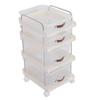 Rolling Utility Cart with Drawers PP Clear Mobile Utility Storage Cart with Lockable Wheels for