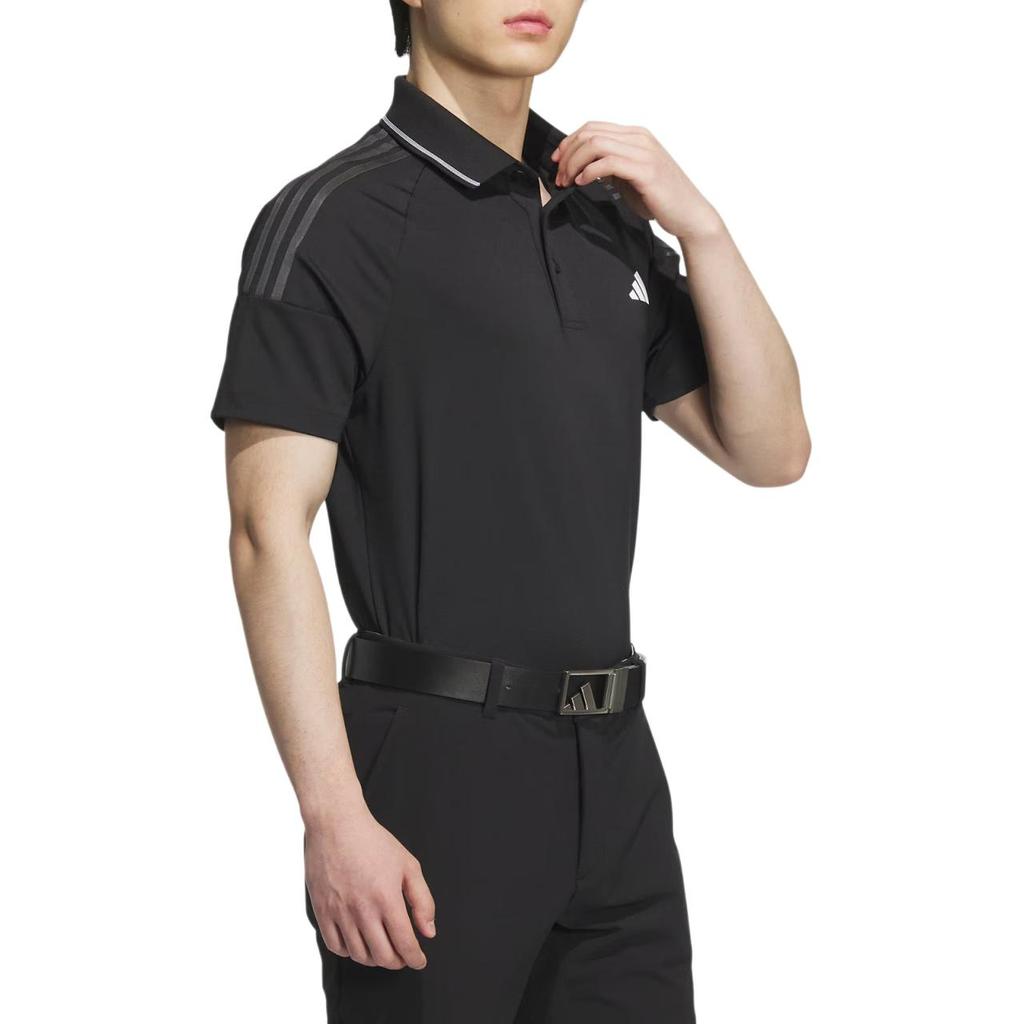 Adidas 3-Stripes Aeroready Color Block Logo Design Golf Sport Comfortable Short Sleeve Polo Shirt Men Polo Shirts Black IM6401
