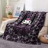 1PC Kuromi Print Flannel Blanket, High quality All Seasons, Home Decor, Warmth and Comfort, Perfect for Christmas Gifts