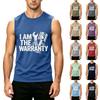 Men Sleeveless Tank Top Casual Muscle Shirt Workwear Printed Graphic Tee Lightweight Summer Fitness Apparel