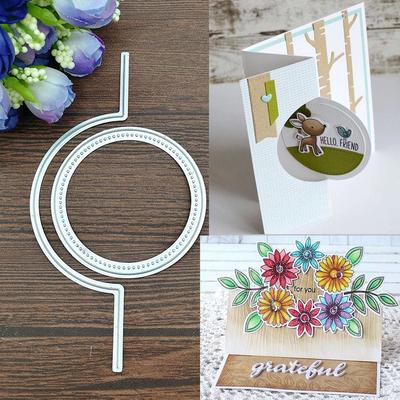 Circular Semicircle Greeting Card Art Pattern Metal Cutting Dies for Scrapbooking Embossing Stencils Card Making Craft Decor