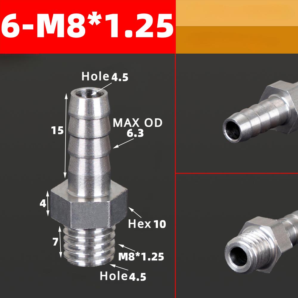 M3 M4 M5 M6 M8 M10 M12 M14 M16 Metric Male To 3 4 5 6 8 10 12 Mm Hose Barb Nipple 304 Stainless Steel Pipe Fitting Air Water Gas