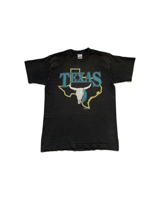Vintage 90er Texas State Grafik T-Shirt Größe L / Longhorn Sonne verblasst Single Stitch Tee