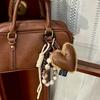Yogodlns Fashion Fluffy Heart Pendant Braided Rope Bag Pendant Simple All-matching Bag Decoration Accessories