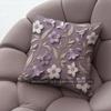 Purple Floral Embossed Style Throw Pillow Covers Pattern Cushion Cover Suitable For Sofa Bedroom Car Pillow Cover