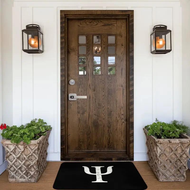 Custom Psychology Marble Psi Symbol Doormat Anti-Slip Entrance Room Door Floor Mat Psychologist Teacher Gift Garden Carpet Rug