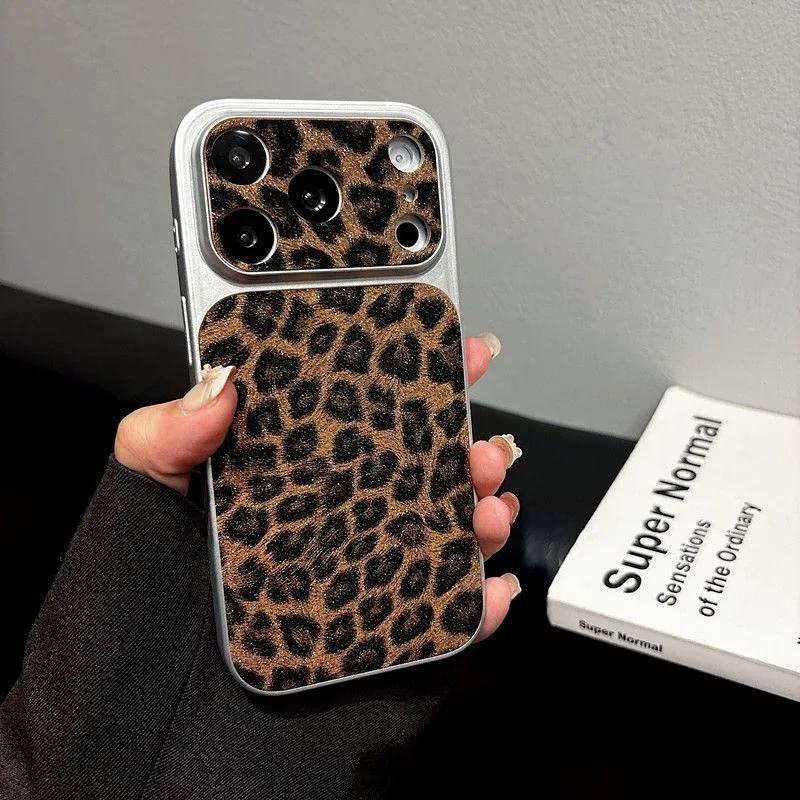 Cool Leopard Print Leather Texture Pattern Shockproof Phone Case for iPhone 17 AIR 16 15 14 13 12 11 PRO MAX PLUS Y2K Soft Cover