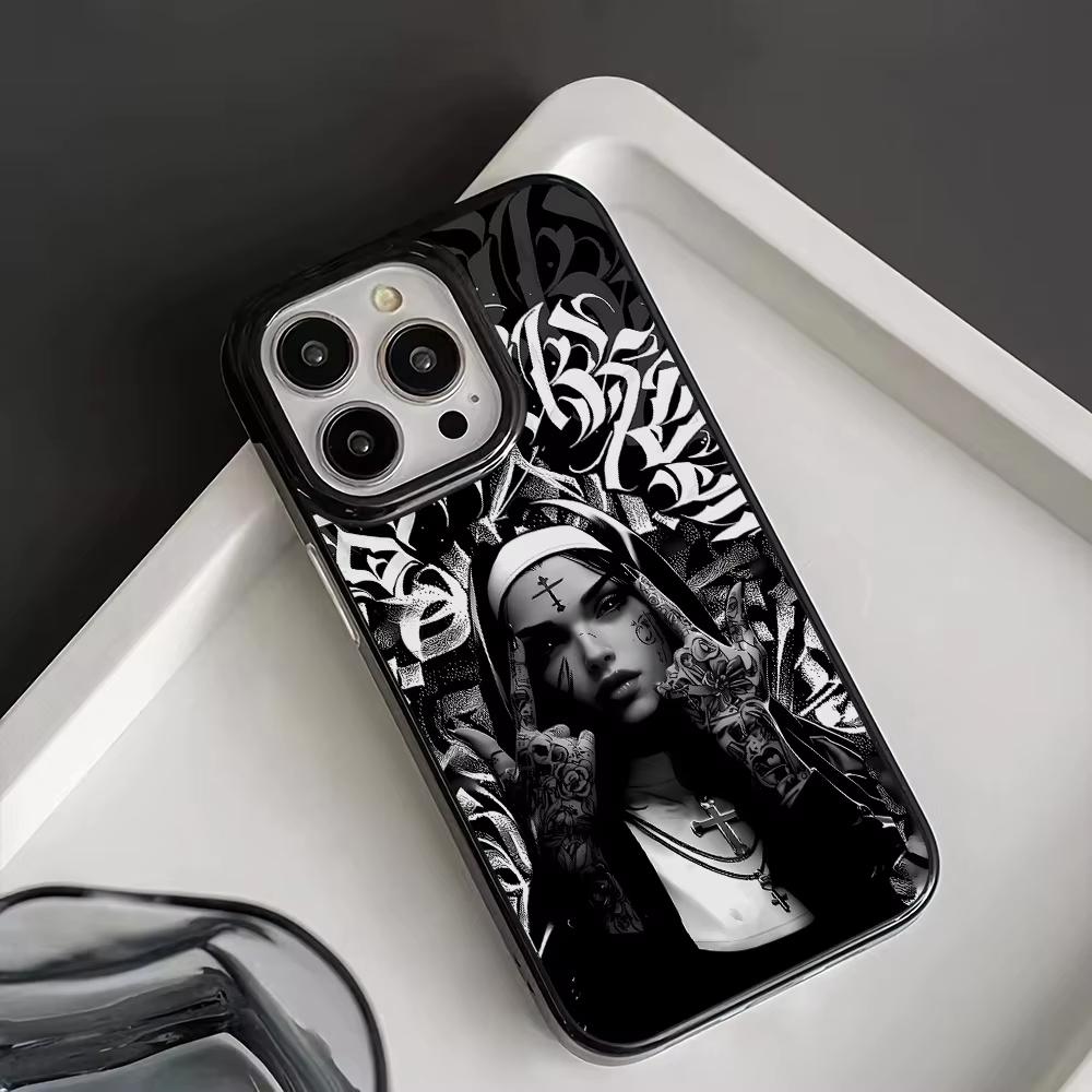 Fashion Smoking Nun Phone Case For iPhone 17 Air 16 15 14 13 12 11 Pro Max Plus Mini SE2020 2022 Anti-Fingerprint Sturdy Cover