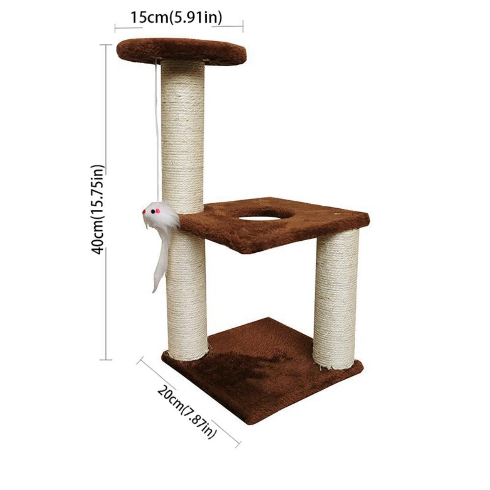 

Сизалевая веревка Когтеточка для кошек Три столба Мебель для питомцев Серые кошачьи деревья башни Веселая игрушка кофейный