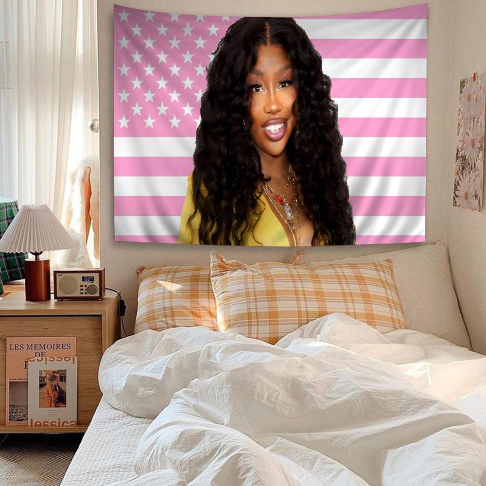 Singer Sza American Tapestry Art Printing Japanese Wall Tapestry Anime Wall Hanging Home Decor