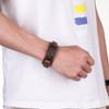 Men Women  Alloy Buckle Wide Cuff Bracelet Wrap Bangle Leather Wristband Punk Snap Bracelet