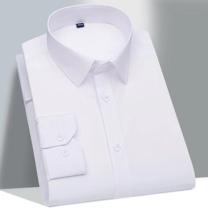 

Four Seasons New Long Sleeve Men s Solid Color Shirt Business Formal Social Casual Senior Non-ironing Professional Anti-wrinkle 44