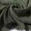 New men's Vertical Striped Scarf Distressed Wraps Soft Cotton Fringe Scarves