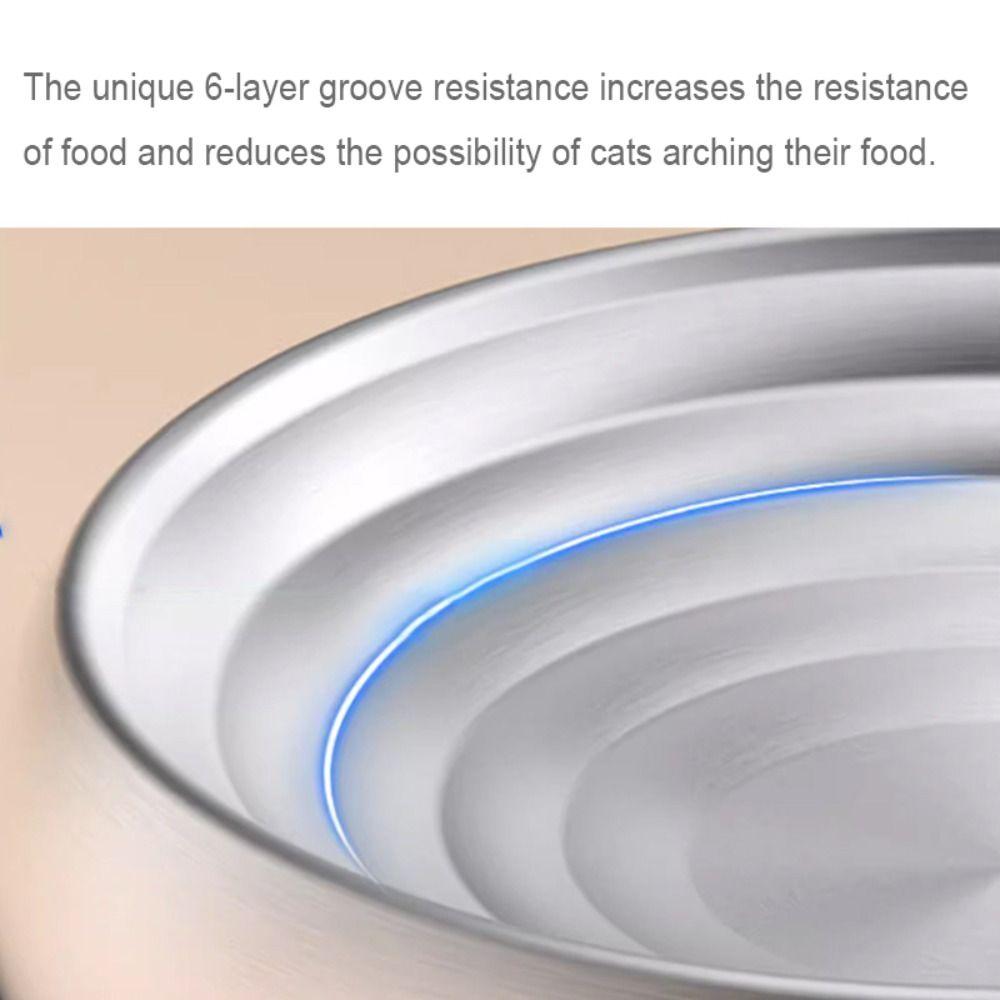 Flacher Maul Haustiernapf Edelstahl + Silikon Haustierfutterspender Katze&Hund