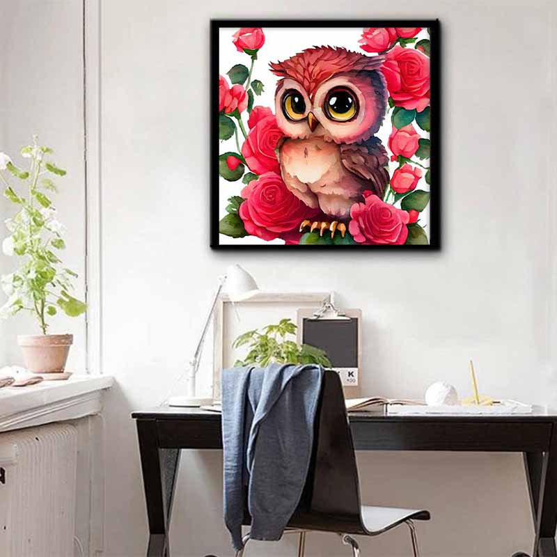 New Arrival 5D DIY Full Circle Diamond Painting "Painted Owl" Embroidery Cross Stitch Home Decor Gift
