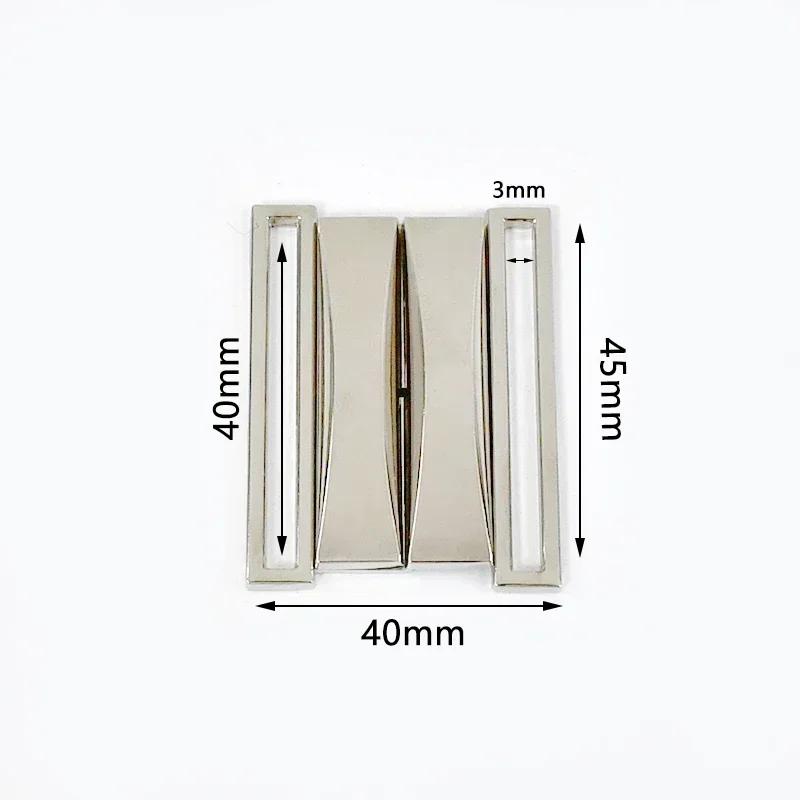 Meetee 1/2/4/5Pcs 30-60mm Metal Waist Belt Buckle Ribbon Band Adjust Clasp Coat Down Jacket Belts Decor Hook Buckles Accessories