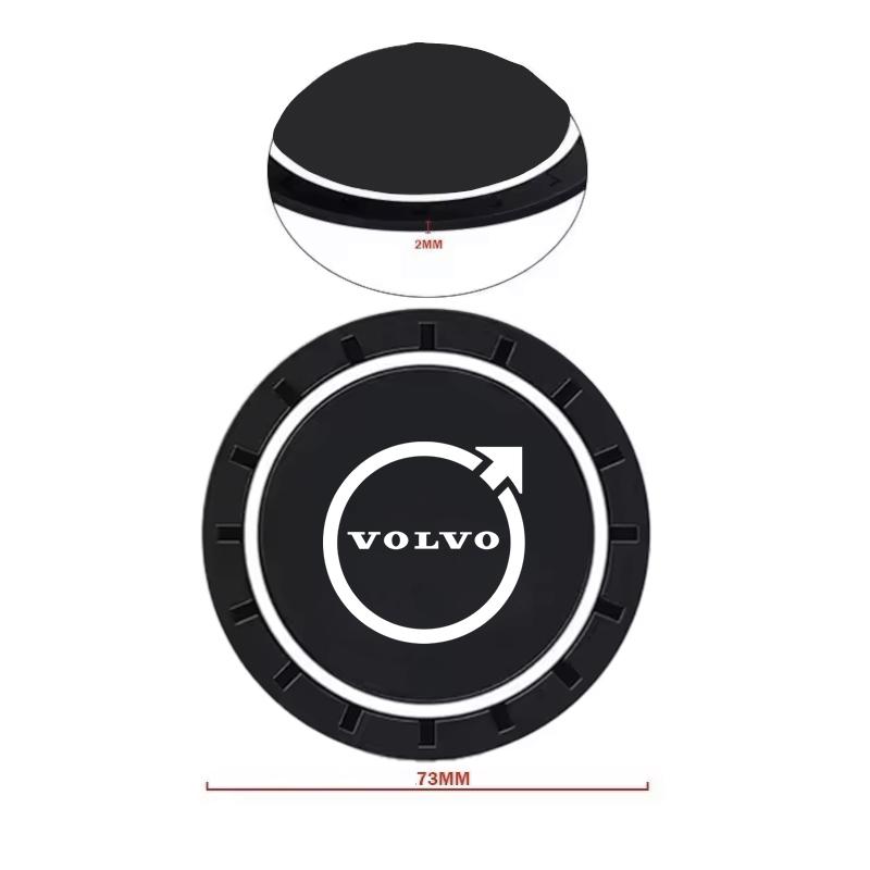 For Volvo XC90 XC60 V50 S60 V70 V60 V40 S90 olestar AWD XC40 S80 T6 Car Coasters Water Cup Slots Non-Slip Mat Waterproof Cup Pad HD0