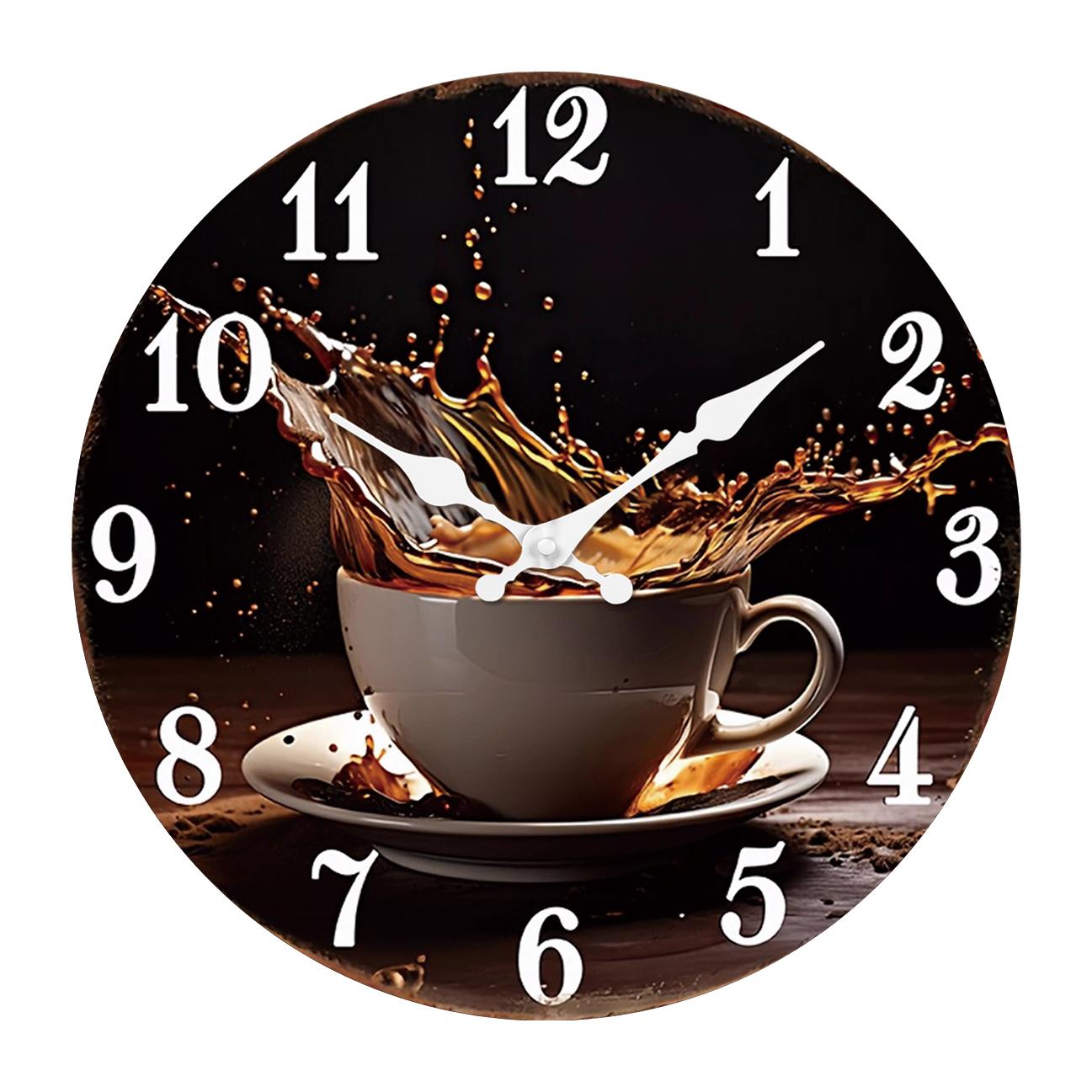 High-Quality A High-Quality Stylish Up-to-date High-Quality Coffee High-Quality Cup High-Quality Splash High-Quality Wooden High-Quality Wall (as the picture,10 Inch)