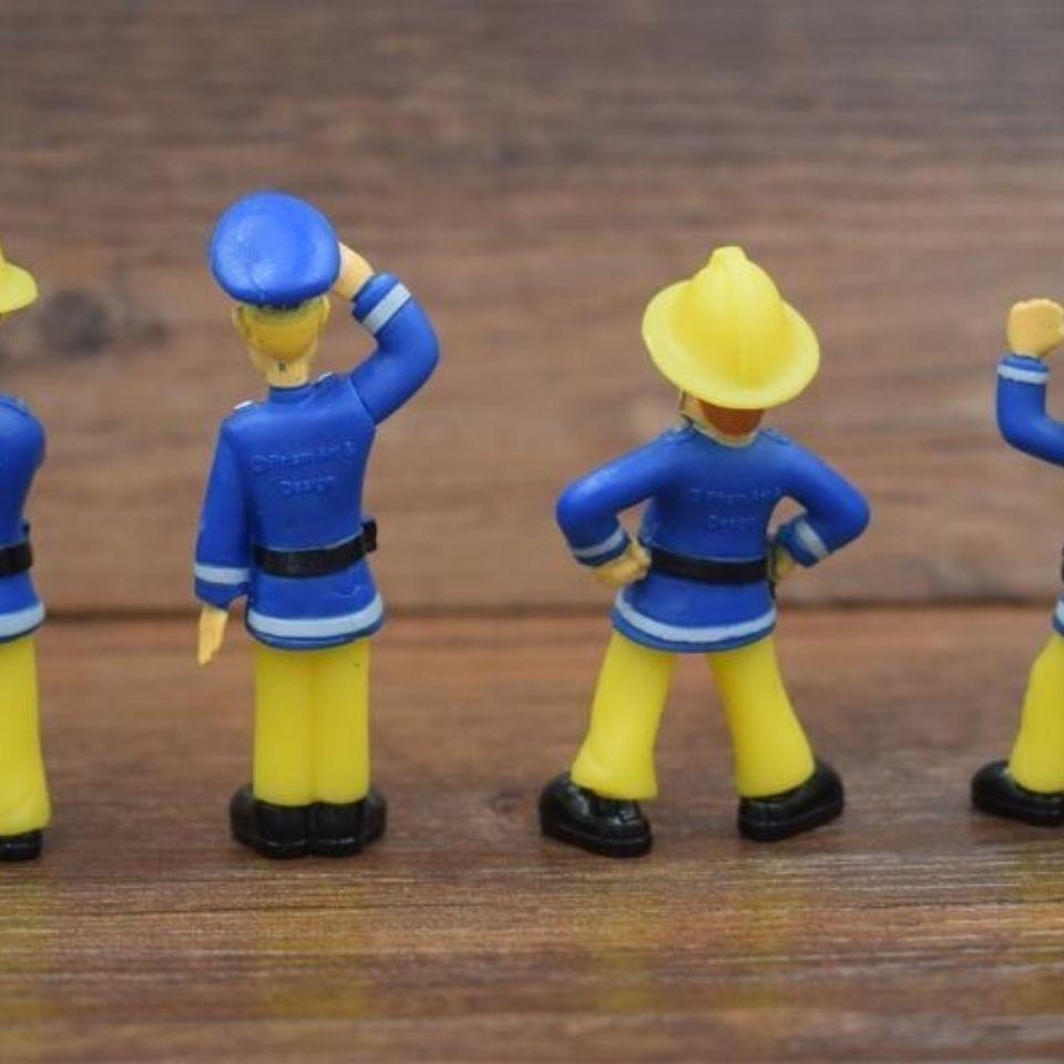 12Pcs/set Fireman Sam Cartoon Anime Fire Fighting Figure Model PVC Doll Toys Boy Girl Toy For Kids Birthday Xmas Gift