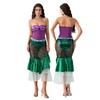 Women's Mermaid Party Costume, Strapless Tube Tops Ruffle Sequin Long Tail Cosplay Fancy Dress