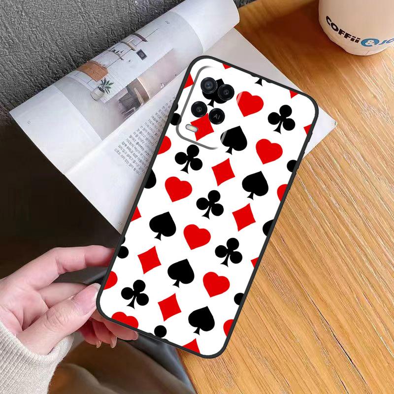 Spades Poker Play Cards Ace Case For Oppo A60 A40 A80 A16 A76 A96 A98 A58 A78 A18 A38 A57 A17 A74 A54 A94 A15 A5 A6 Pro