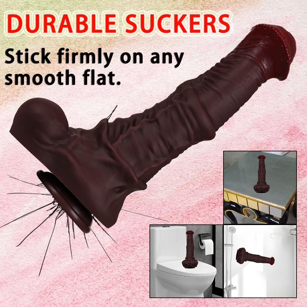 Alien Horse Sling Plus Large Soft Silicone Brown Simulation Horse Penis Female Masturbation Harem Adult Sex Toy