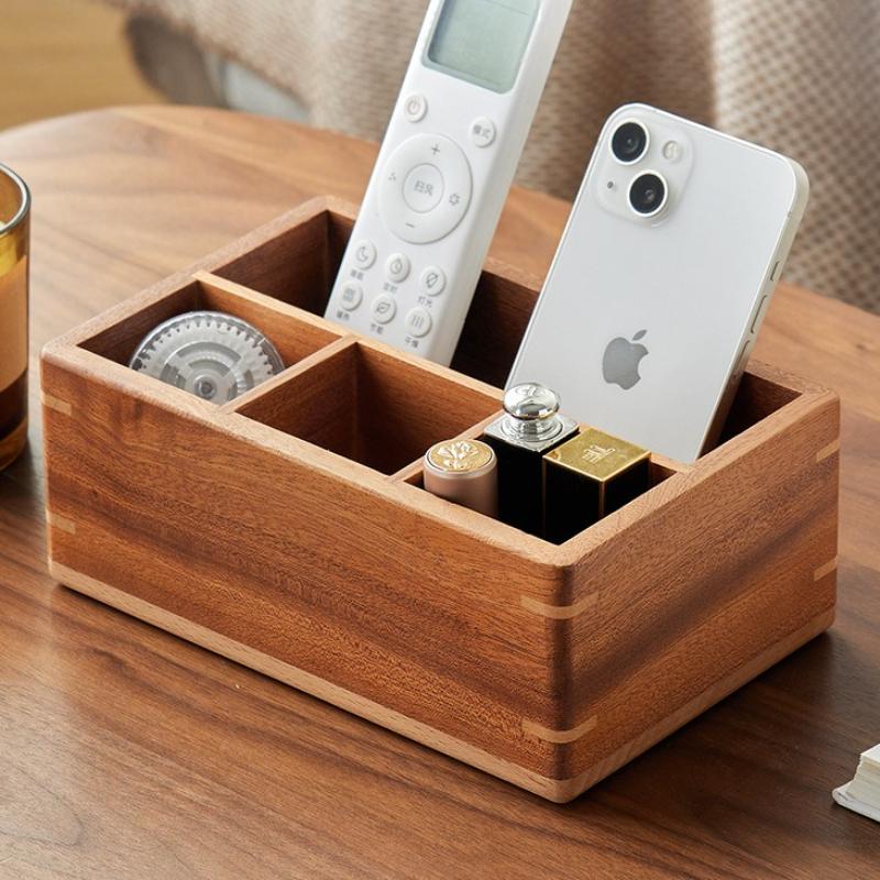 

Black Walnut Storage Box Luxury Simple Remote Control Box Pen Cosmetic Boxes Home Office Organizer Case Storage Containers