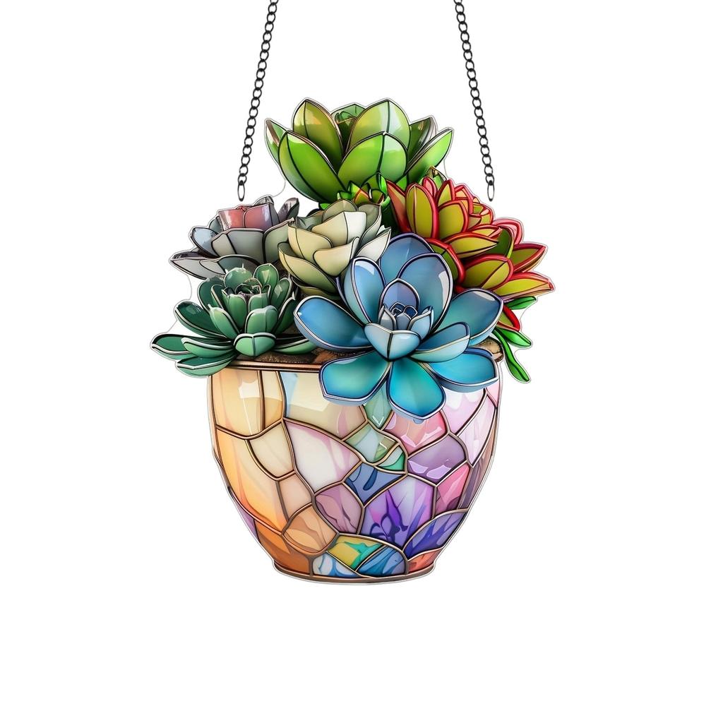 Colorful Blue Enchantress Vase 2D Acrylic Disc With Chain Jewelry Pendant Porch Decoration Hanging Sign
