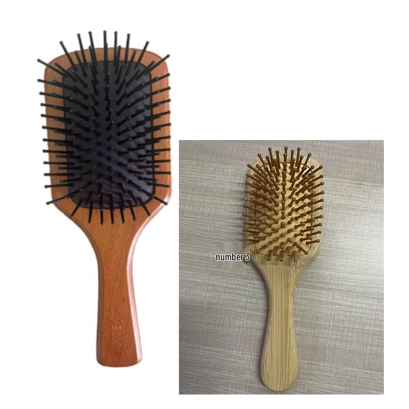 Hemu Wooden Air Cushion Comb & Scalp Massager for Women - Hair Loss Prevention & Volume Boost