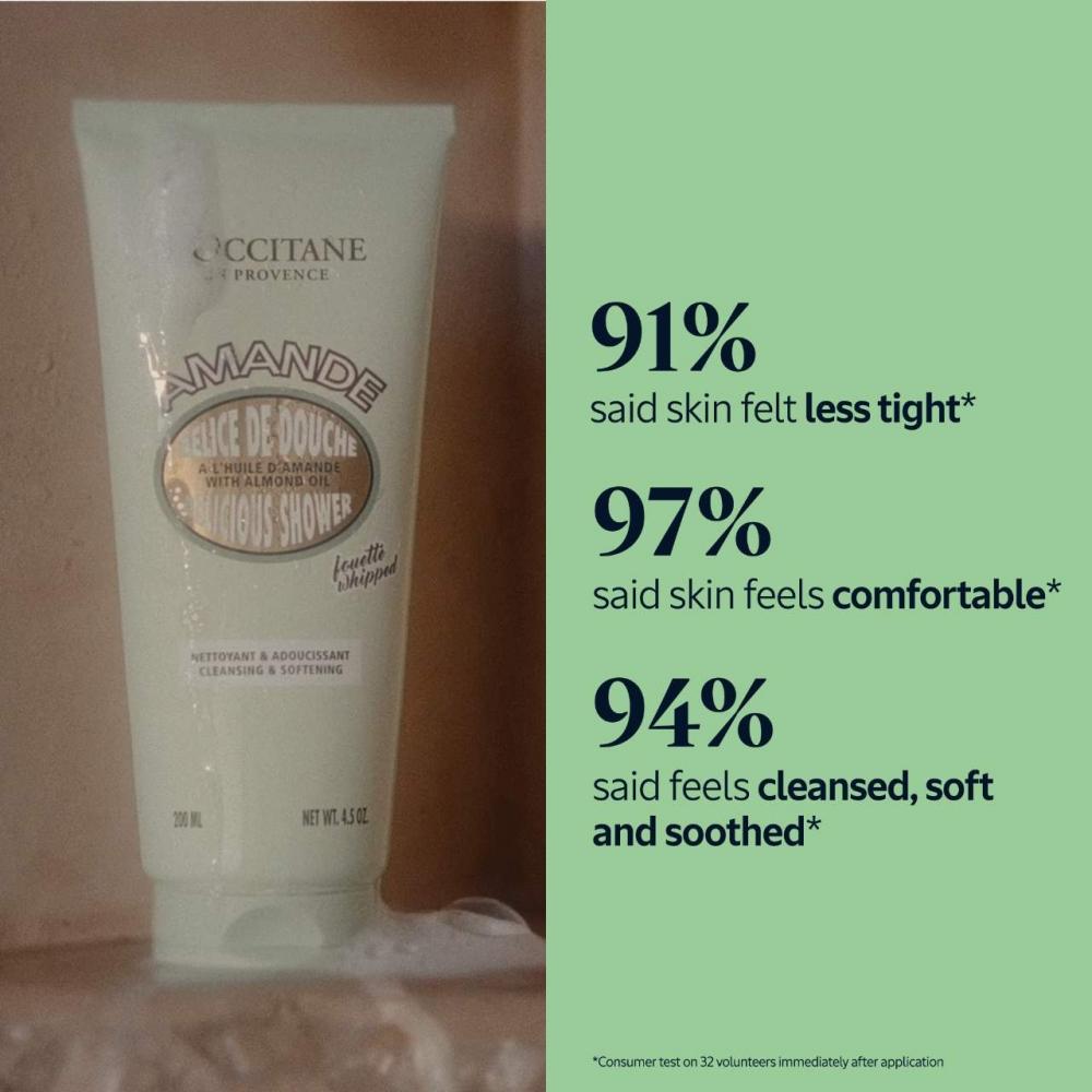 L Occitane Nourishing aLmond deLicious Shower Body cLeanser 4.5 Oz