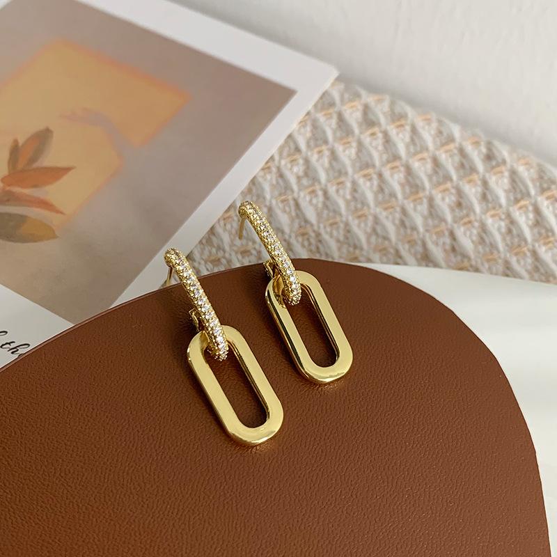 Fashion Retro Detachable Earrings Gold Color Geometric Irregular Round Drop Earrings For Women Girls Jewelry