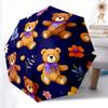 1pc Teddy Bear Floral Pattern Automatic Open/Close Umbrella, Compact Travel Umbrella, 8-Rib Sturdy Frame - Ideal Gift for Friends Yy251118037
