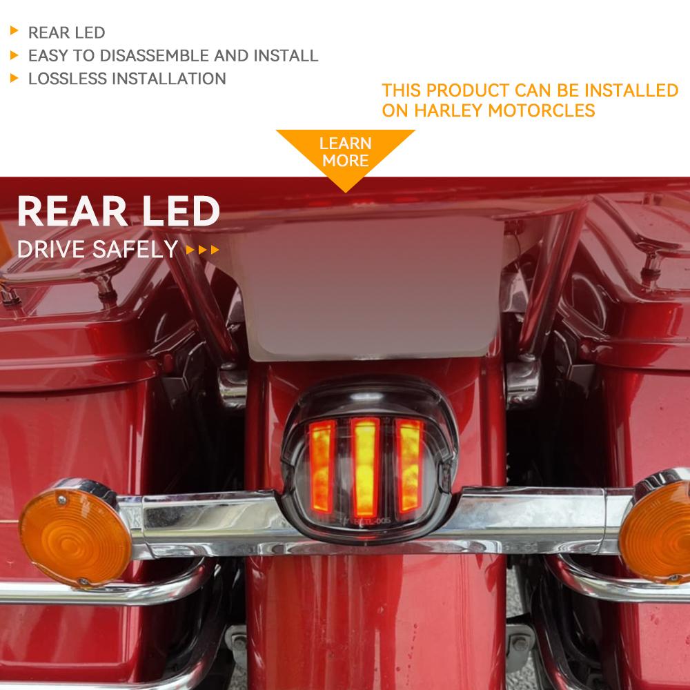 DOT Emark Approved Rear Brake Light Motorcycle LED Taillight For Harley Sportster XL883 XL1200 Softail Touring Road Tail Lamp