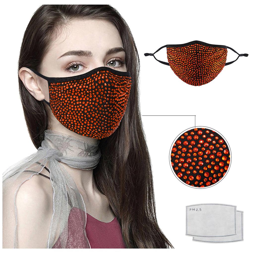 Adult Fashion Reusable Windproof Fog Haze Mask Diamond Mask for Women
