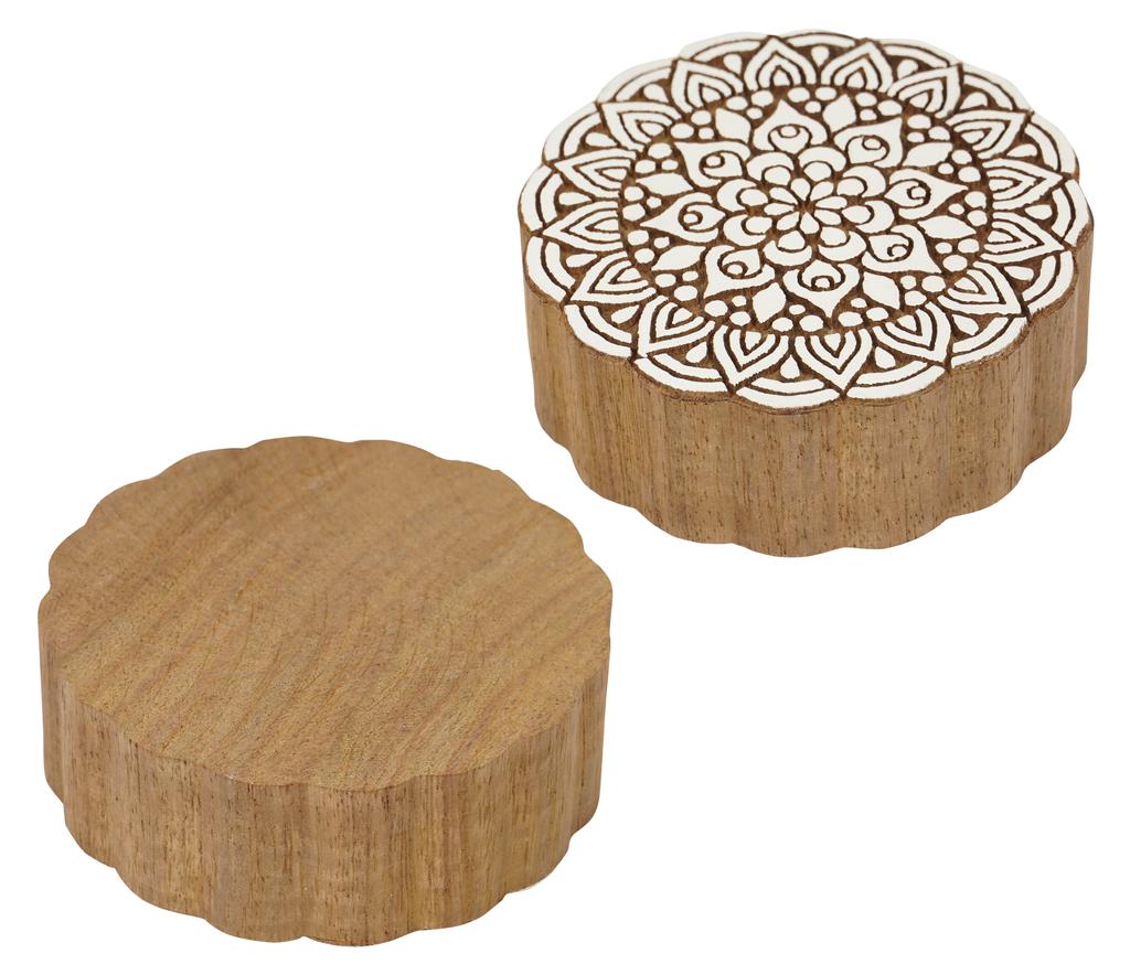 IBA Indianbeautifulart Textile Printing Block Mandala Hand Carved Wooden Stamp Wood Block Printing Textile Stamps For Fabric Pottery Blocks,3